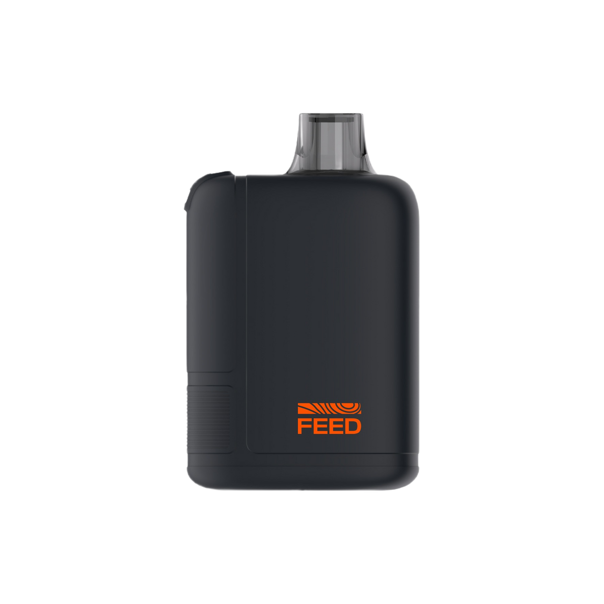 A black FEED portable vape device with an orange logo on the front, shown against a solid white background.