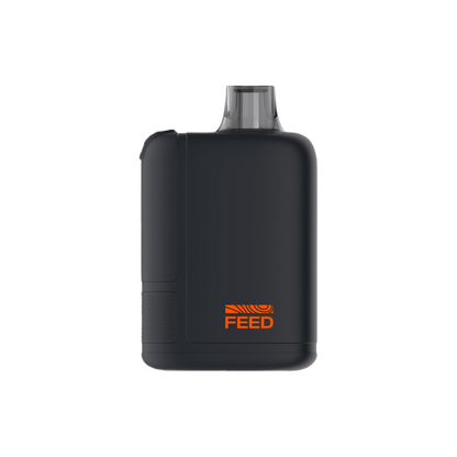 A black FEED portable vape device with an orange logo on the front, shown against a solid white background.
